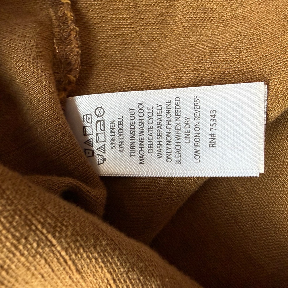 C&C California Cropped Utility Jacket Linen Blend Camel Brown Button Front - Picture 8 of 8